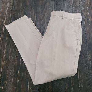The Savile Row Company London Men’s Dress Pants Beige Classic Tailored
